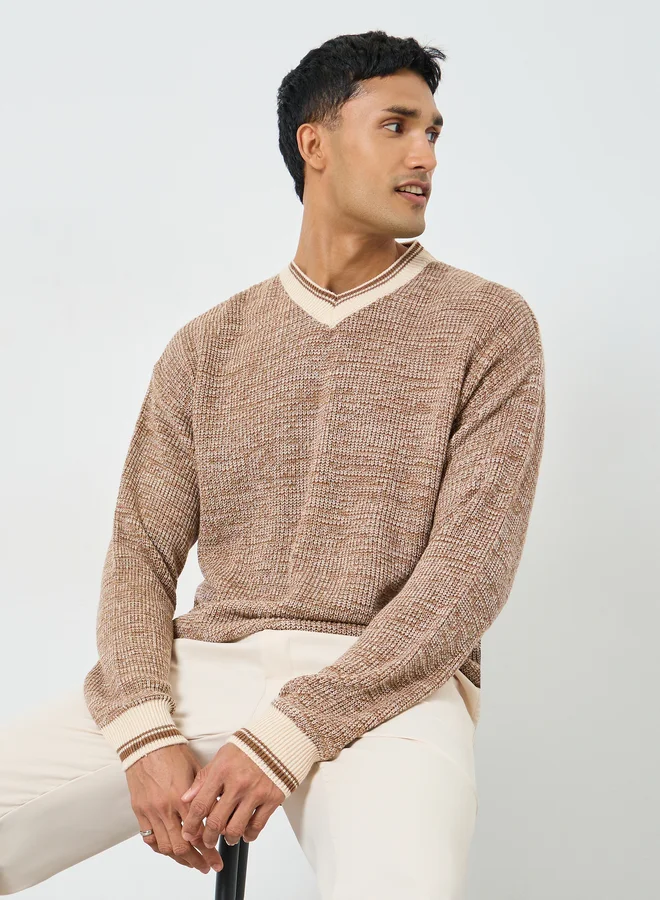 ستايلي سويتر محبوك بقصة مريحة